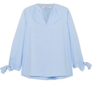 Madewell Striped cotton-poppin blouse